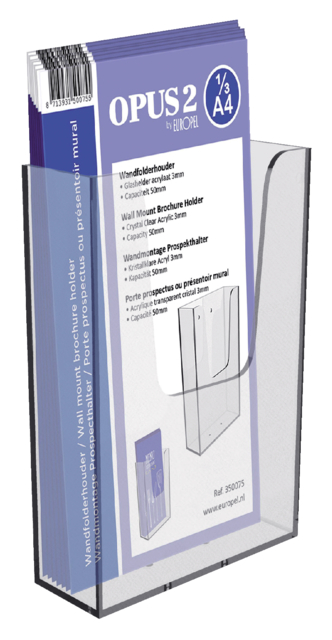 Folderhouder OPUS 2 Wand 1/3 A4 Transparant