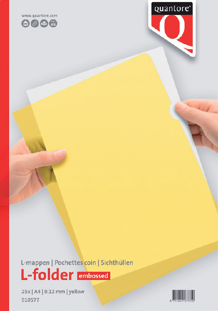 Transparant L-map Quantore A4 0.12m geel; pk a 25