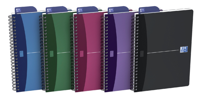 Spiraalblok Oxford Urban Mix A5 90vel ruit 5mm assorti