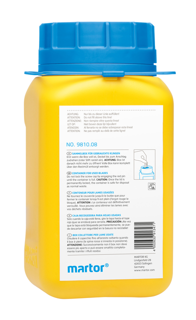 Verzameldoos Martor Gebruikte Mesjes Geel