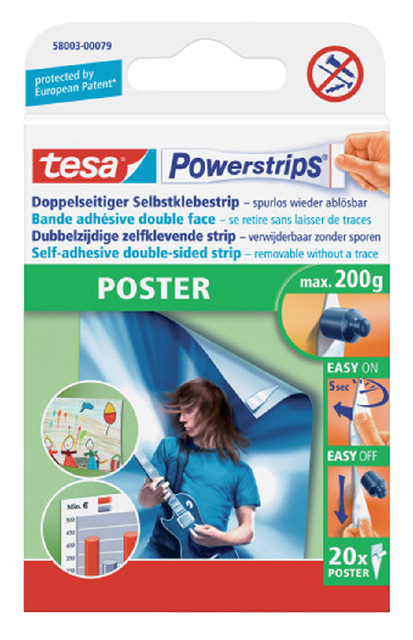 Powerstrips Tesa 58003; dsje 20 stuks
