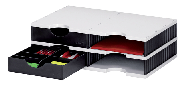 Vakkenset Styrodoc Duo 4vaks Deelbaar Zwart/Grijs