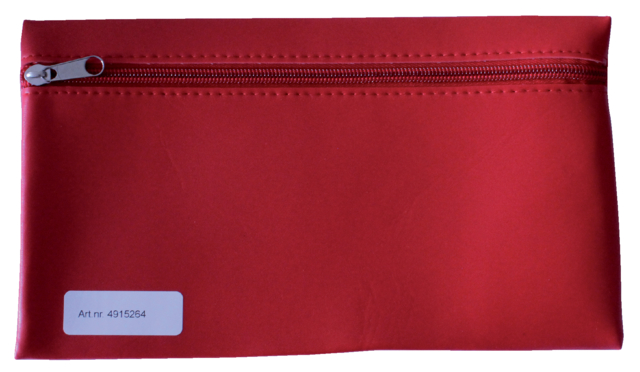 Schooletui Met Rits 15x26cm Skai Helder Rood
