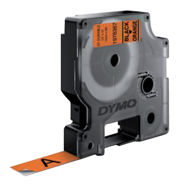 Labeltape Dymo 1978367 12mmx3m zwart/oranje