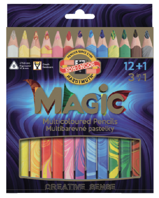 Kleurpotloden Koh-i-Noor Jumbo Magic doos 13 kleur