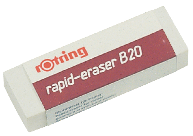 Gum Rotring B20, 65x23x10mm potlood wit