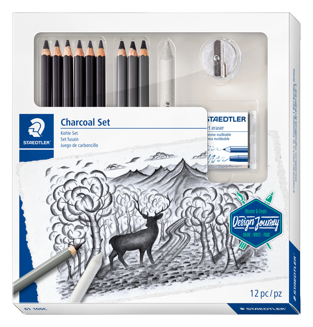 Houtskoolpotloodset Staedtler 12dlg