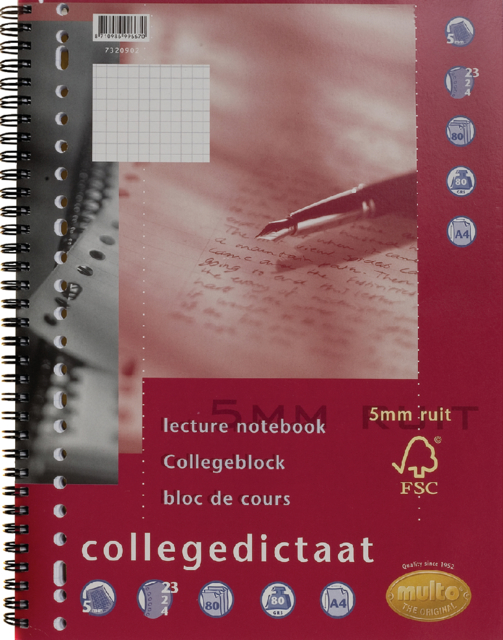 Collegedict Multo A4 Rt 5mm 23gts 160pag 80gr Wit