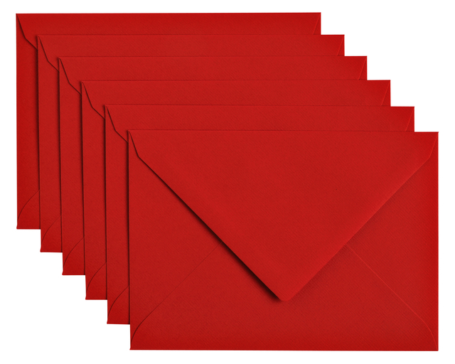 Envelop Papicolor C6 114x162mm rood; pak 6 st.