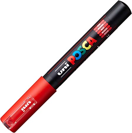 Verfstift Posca PC1MC Rood Rond Extra Fine 0.7-1.0 mm