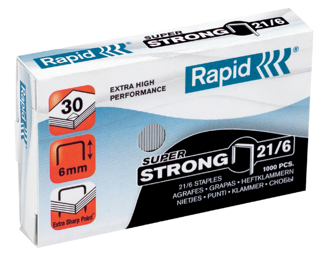 Nietjes Rapid 21/6 Strong doosje á 1000