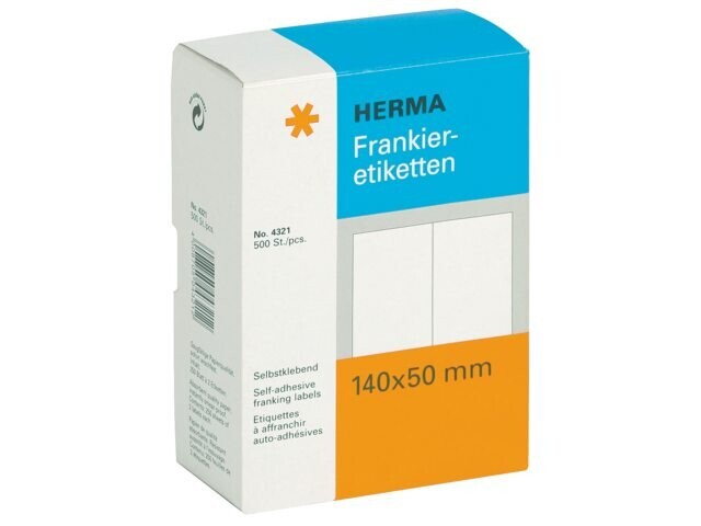 Frankeeretiket Herma 4321 Dubbel 140x50mm 500stuks