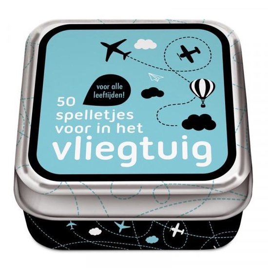 *REISSPELLETJE IN BLIK 50 spelletjes voor in het vliegtuig