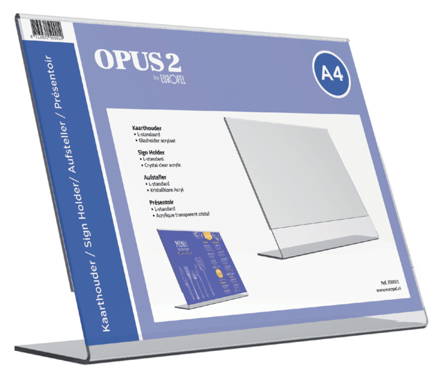 Folderhouder Opus 2 A4 liggend acryl, 350001