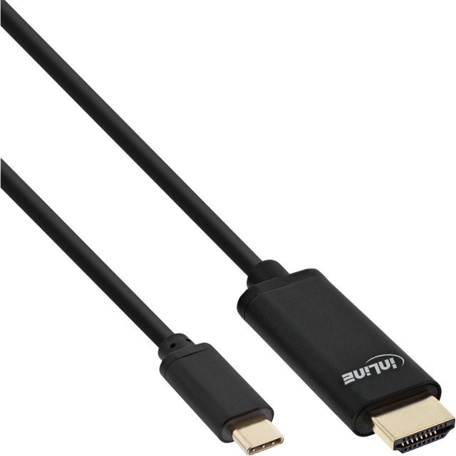 Kabel Inline Usb-C Hdmi 3.1 2.0 4k M/M 2 M Zwart