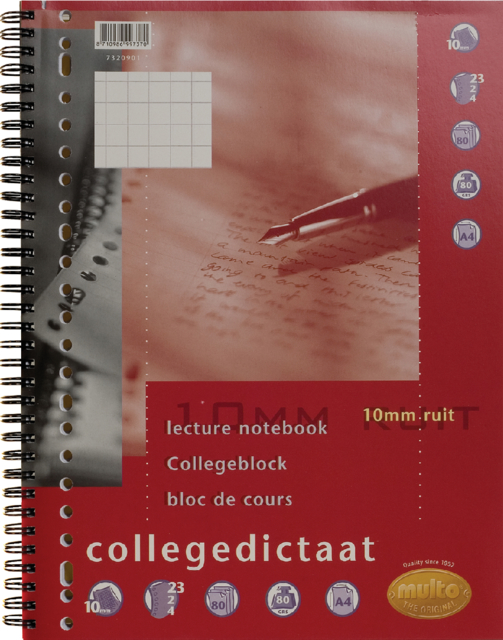Collegeblok Multo 23-rings ruit 10mm (7320901)