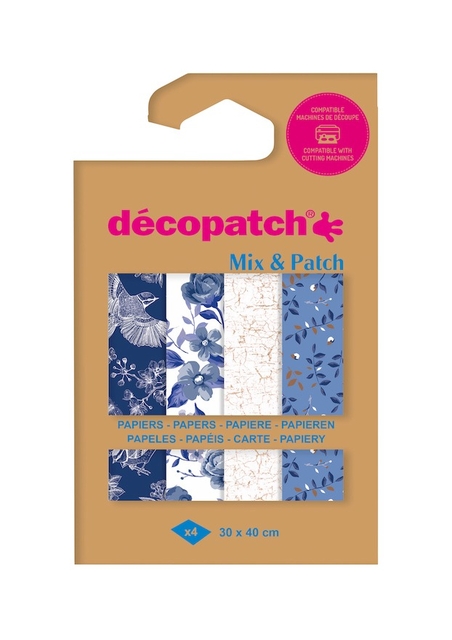 Hobbypapier Dã©Copatch 30x40 4vel Shades Of Blue