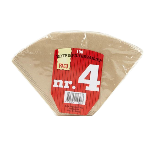 Koffiefilter Paco bruin nummer 4 100st