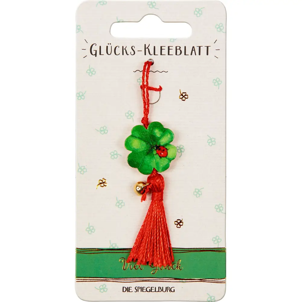 Gelukspoppetje met klavertje 4 blad