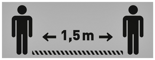 Vloersticker Opus 2 40x15cm Licht Grijs/Zwart