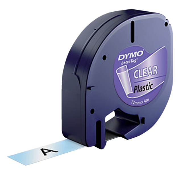 Labelprintertape tbv Dymo 12267 LetraTag transp.