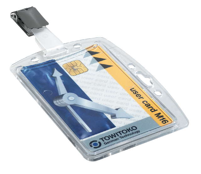 Badge Durable 8005 bedrijfspas met clip 54x85mm