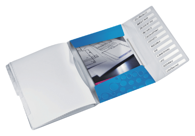 Sorteermap Leitz 4634 WOW PP 12-delig blauw