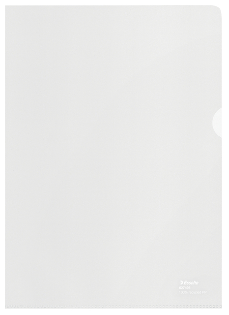 Insteekmap L-map Esselte A4 100% gerecycled PP transparant mat; doos 100 stuks