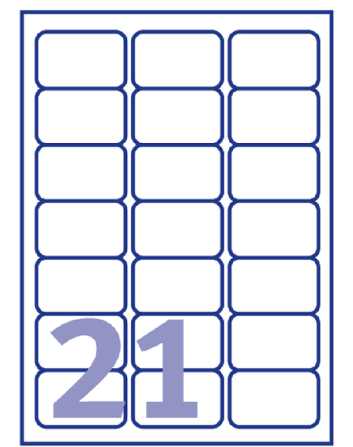 Etiket Avery J8160-40 63.5x38.1mm Wit 840stuks