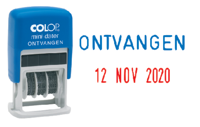 Datumstempel Colop S160 ONTVANGEN + DATUM zelfink.
