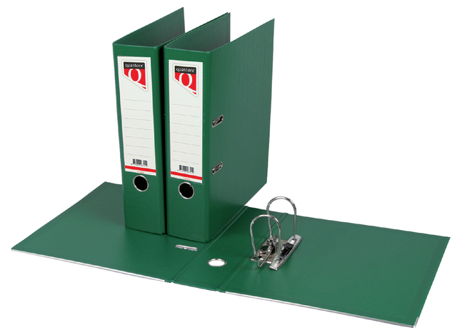 Ordner Quantore A4 80mm insteek rugetiket groen