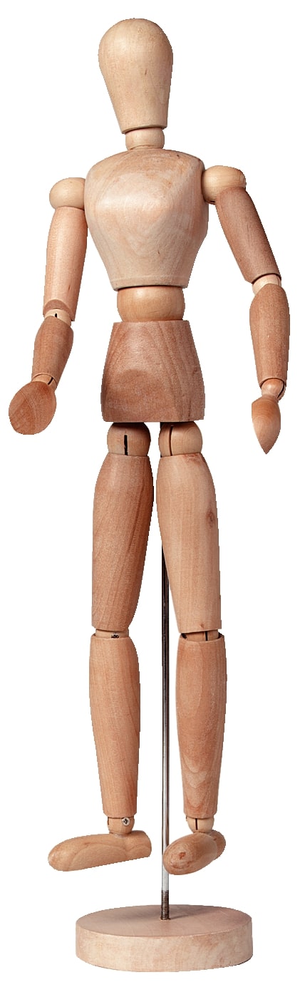 Ledenpop vrouw 40 cm blank hout