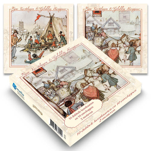 Anton Pieck doosje kerstkaarten 2 / Koek en zopie - Op weg naar kerst