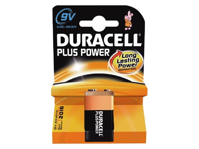 Batterij Duracell MN1604 Plus blokmodel 9 volt