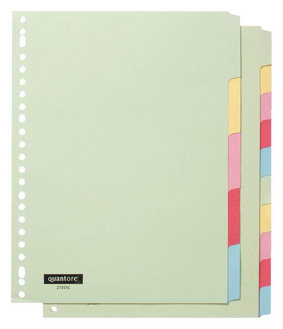 Tabbladen Quantore 23R 10-delig karton assorti