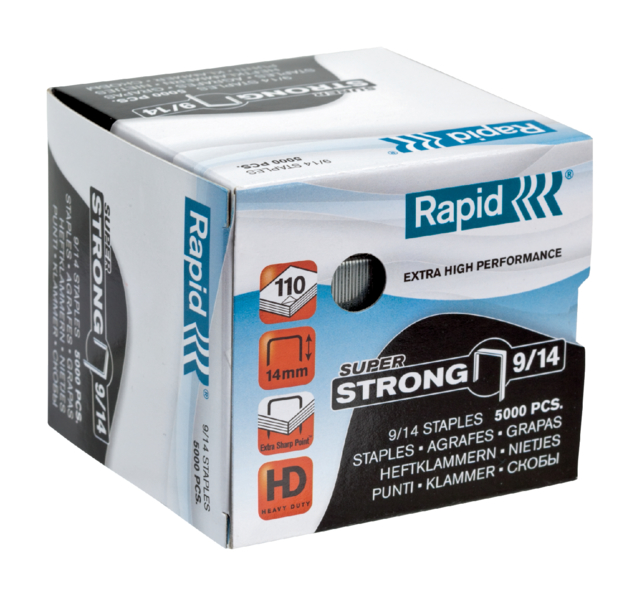 Nieten Rapid 9/14 gegalvaniseerd super strong; doos 5000 stuks