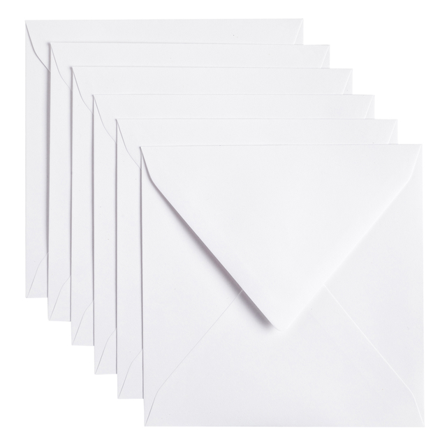 Envelop vierkant Papicolor 140x140mm Kraft white- pak a 6 stuks
