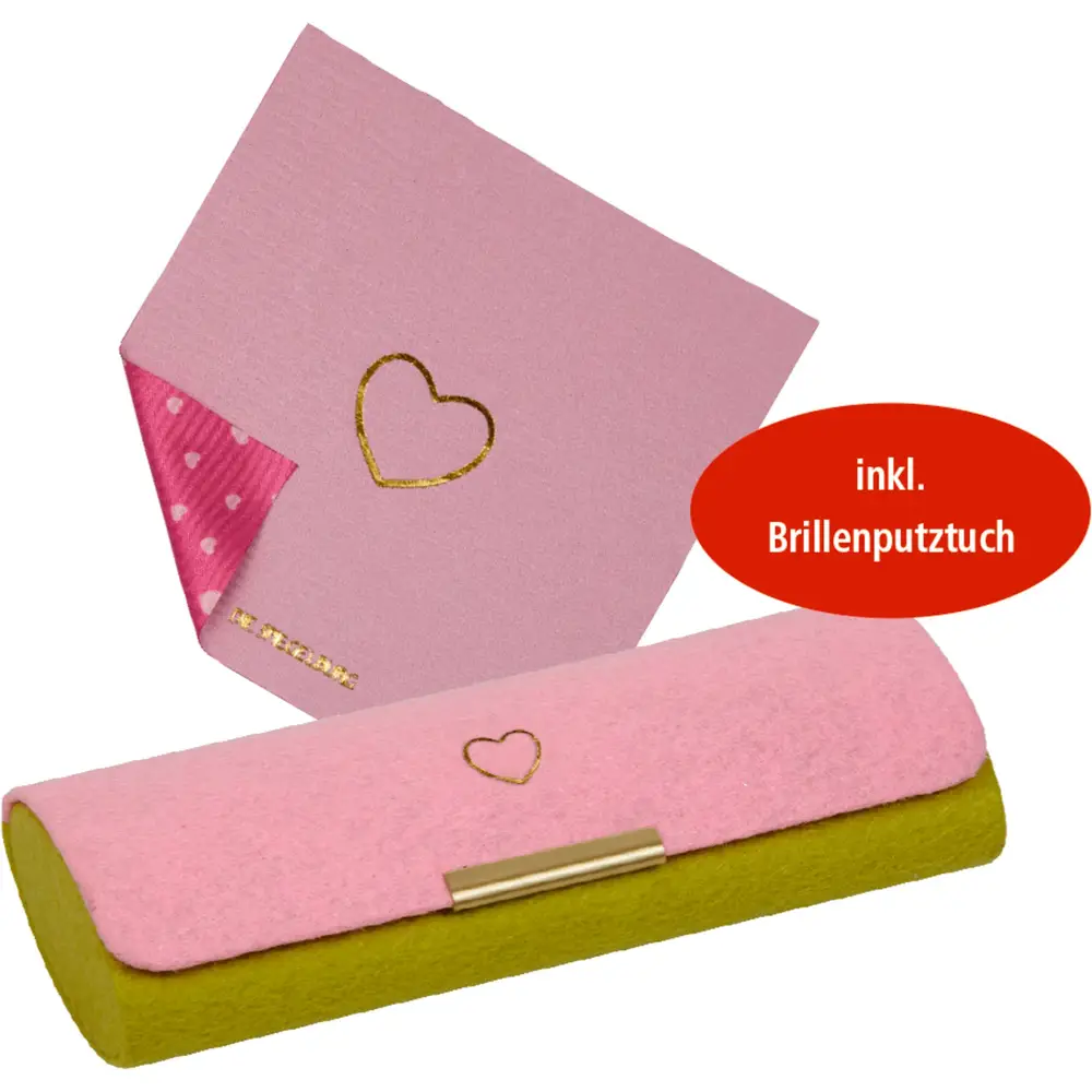 Brillenkoker met doekje Heart