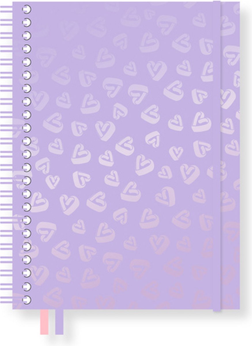 Collegeblok Purple Passion A4 HC lijn 70grs 160 blz kantlijn