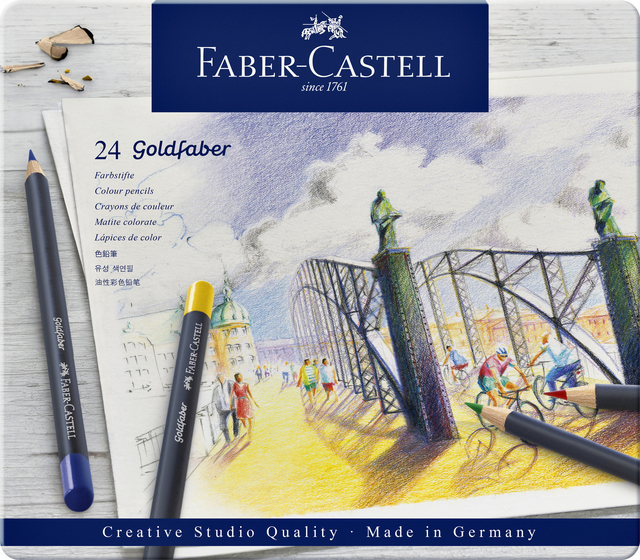 Kleurpotloden Faber-Castell Goldfaber blik 24 stuks assorti