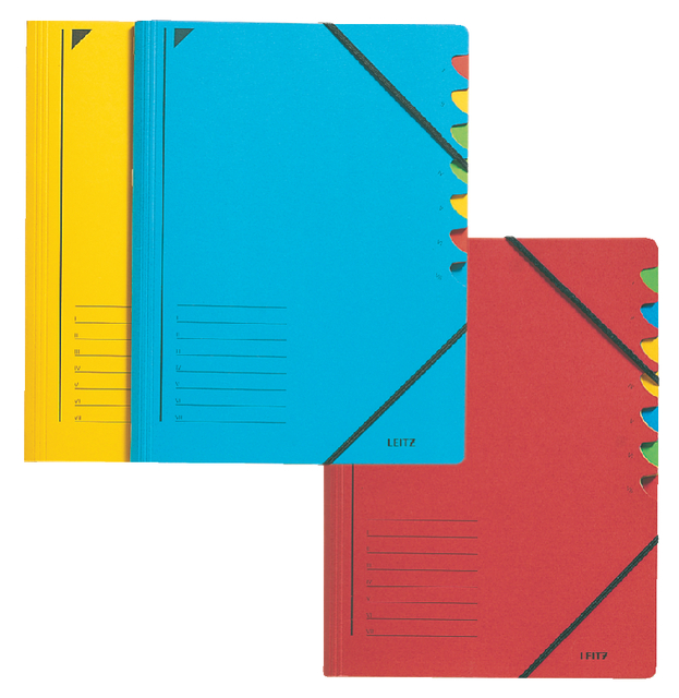 Voorsorteermap 12 vaks Leitz 3912 geel