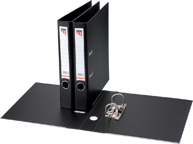 Ordner Quantore A4 50mm insteek rugetiket zwart