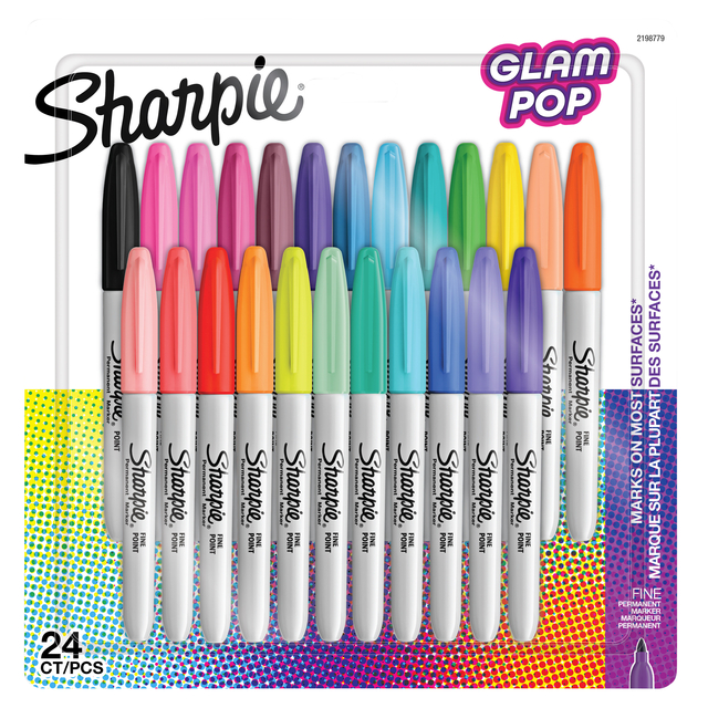 Viltstift Sharpie Glampop F 24st Assorti