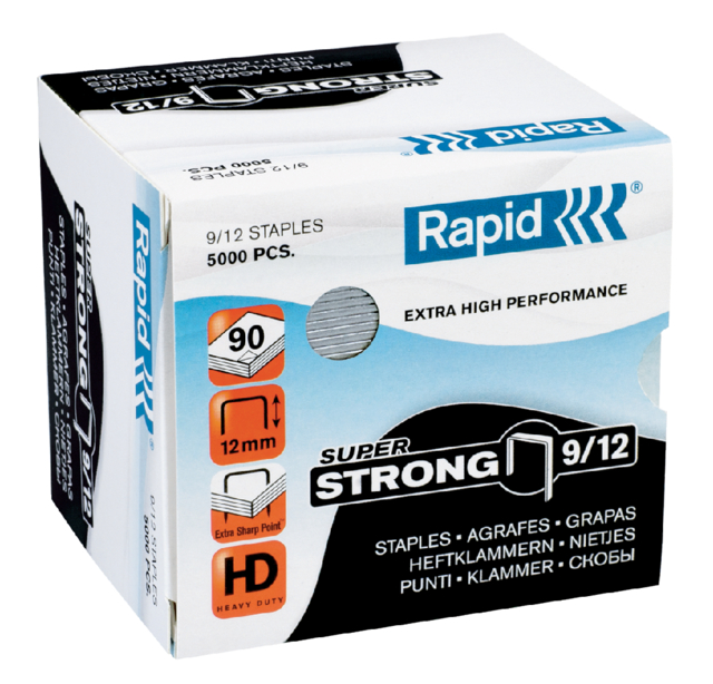 Nieten Rapid 9/12 gegalvaniseerd super strong; doos 5000 stuks