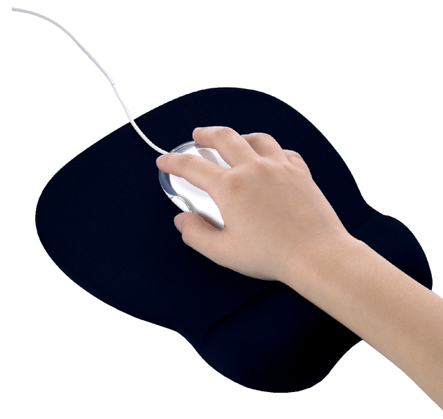 Muismat met gel-polssteun Quantore zwart