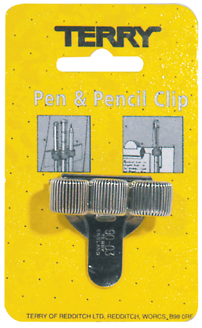 Terry Clip tbv 3 pennen/potlood zilverkleurig