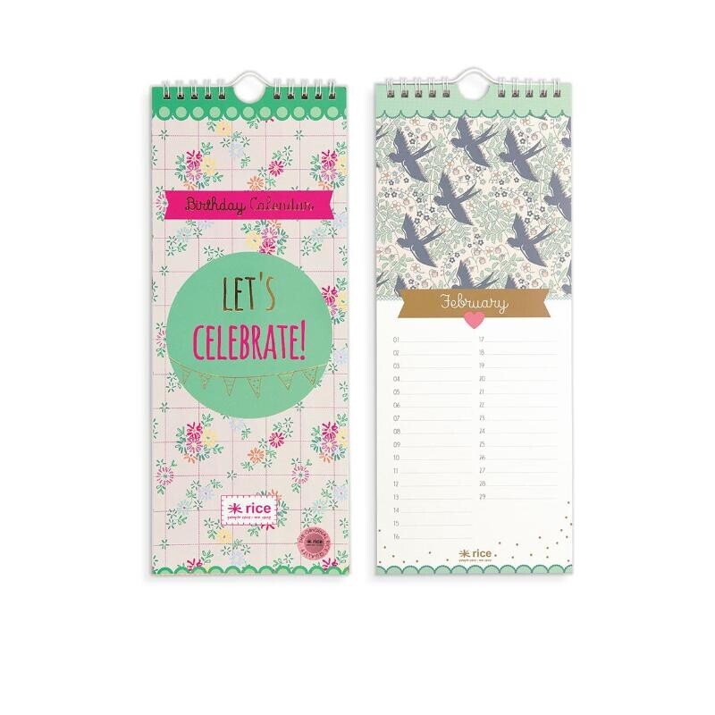 Verjaardagskalender spiraal Rice Color