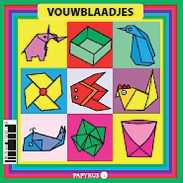 Vouwblaadjes vierkant 12x12cm 65gr. assorti