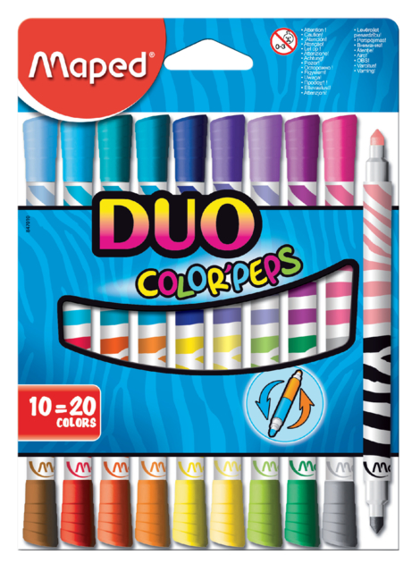 Viltstift Maped Color‘Peps Duo Karton Ophangds Ass