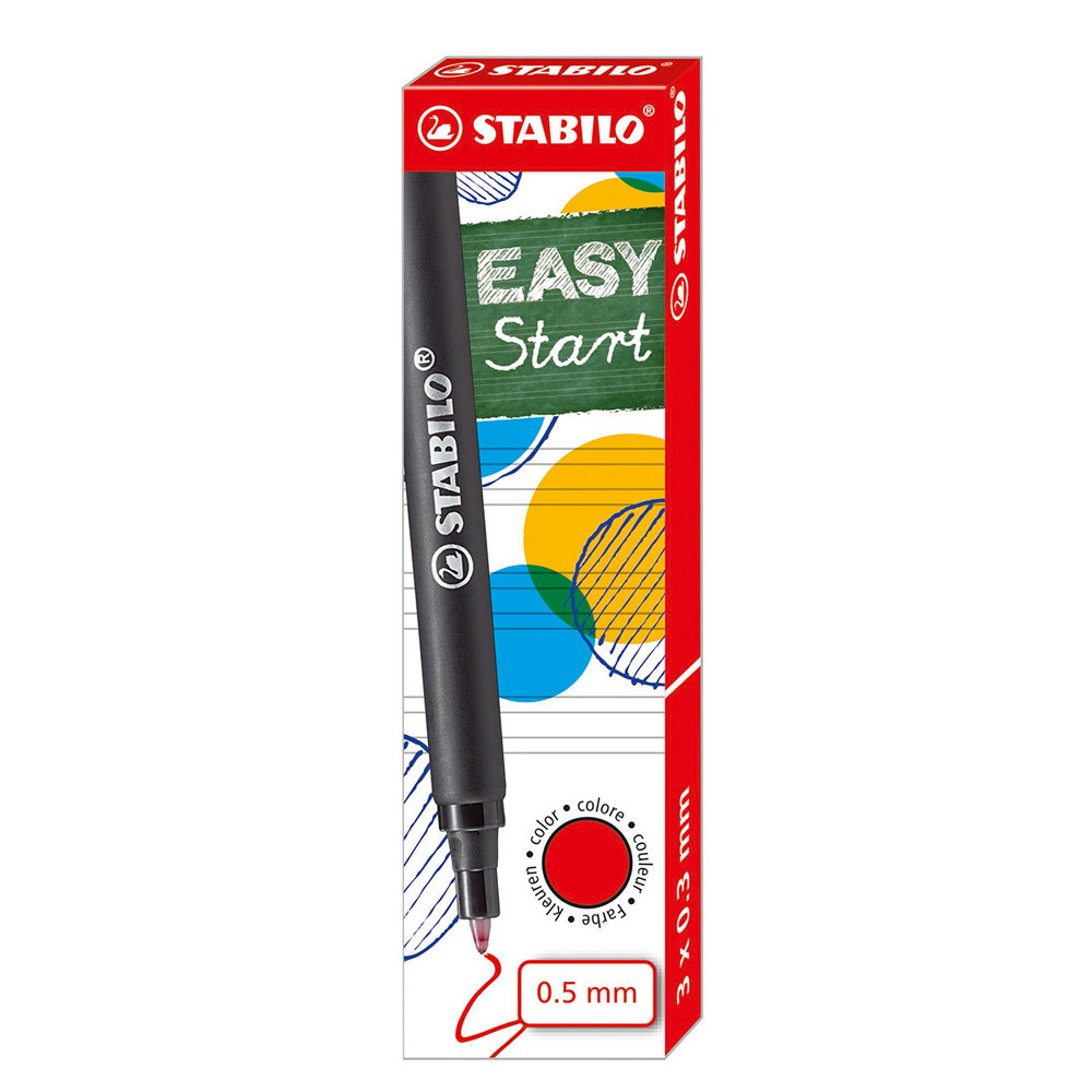 Rollerballvulling Stabilo ‘S move easy rood 3 st.